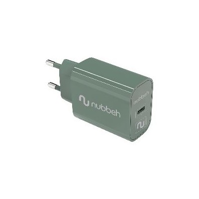 Cargador Pared NUBBEH 1USB-C 25W Verde (NBWALLCHCG25)