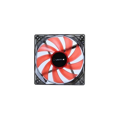 Ventilador 12x12 UNYKA LED Rojo 3Pin/PWM (51792)