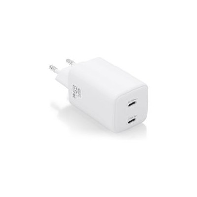 Cargador AISENS 2xUSB-C 65W Blanco (ASCH-65W2P039-W)