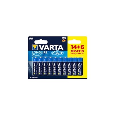 Pilas VARTA Longlife Power AA LR6 Blister 20 (14+6)