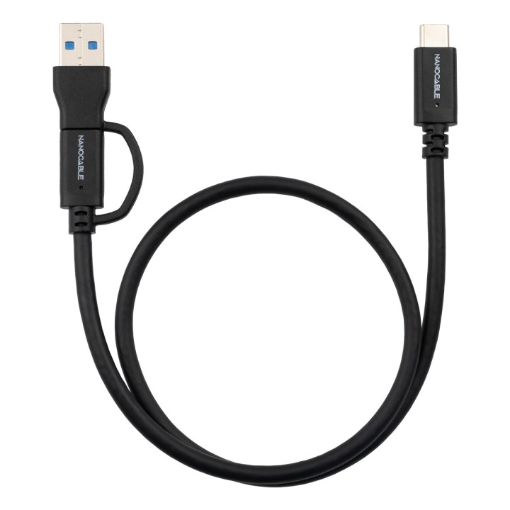 Nanocable USB-C+USB-A/M a USB-C/M 0.5m (10.01.4800)