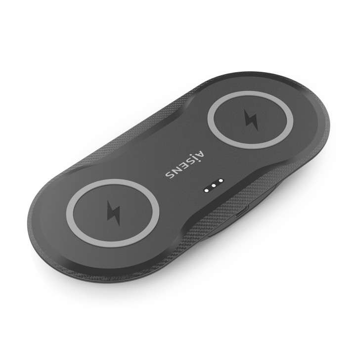 Estación Carga AISENS Qi 2en1 USB-C (ASCH-15W2WC060-BK)