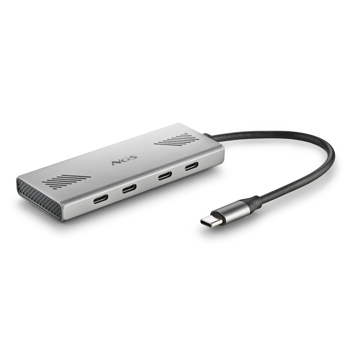 Hub NGS USB-C 3.0 a 4xUSB-C Aluminio/Plata (WONDER4C)