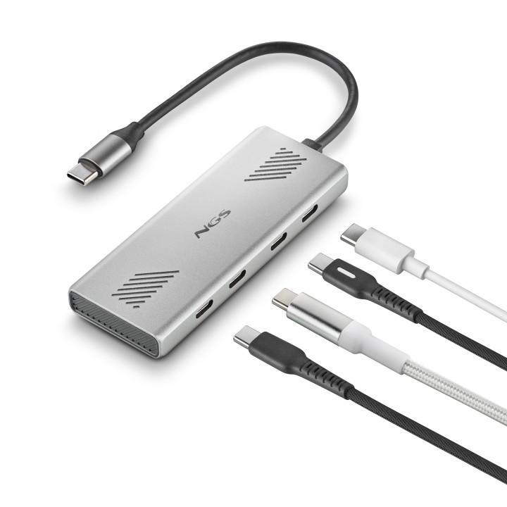 Hub NGS USB-C 3.0 a 4xUSB-C Aluminio/Plata (WONDER4C)