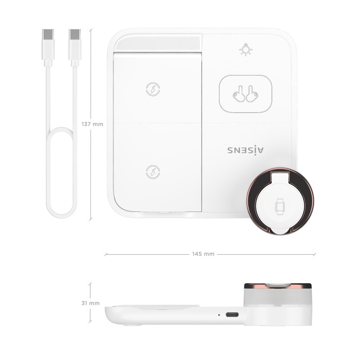 Cargador AISENS Qi Inalámbrico Blanco(ASCH-15W4WC061-W)