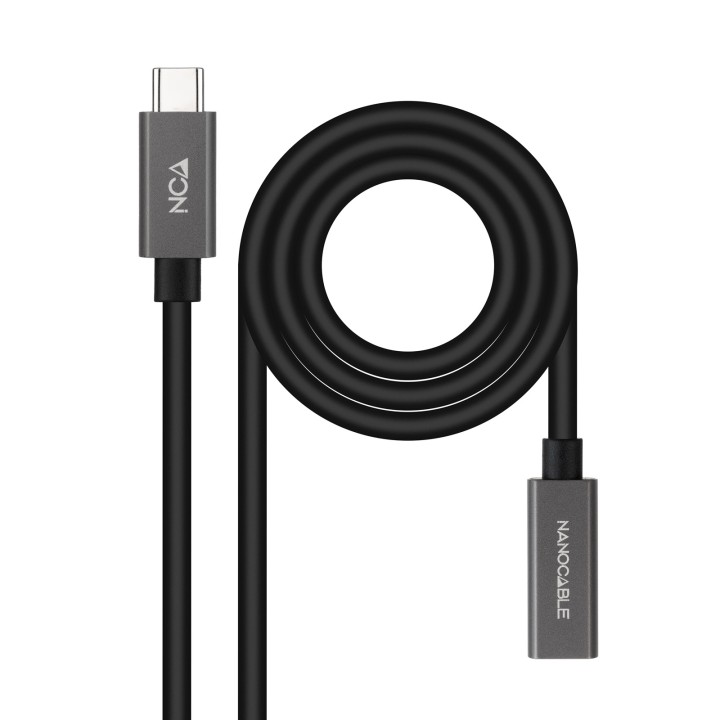Nanocable USB-C/M a USB-C/H 1m Negro (10.01.4401)