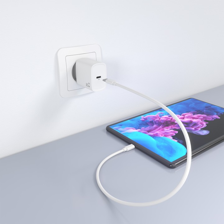 Cargador de Pared AISENS 30W 1xUSB-C Blanco (A110-0950)