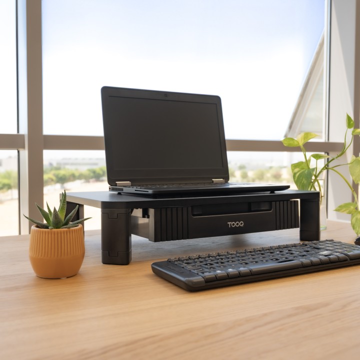 Soporte Elevador TooQ Monitor con Cajón Negro(TQMMPD02)