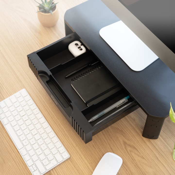 Soporte Elevador TooQ Monitor con Cajón Negro(TQMMPD02)