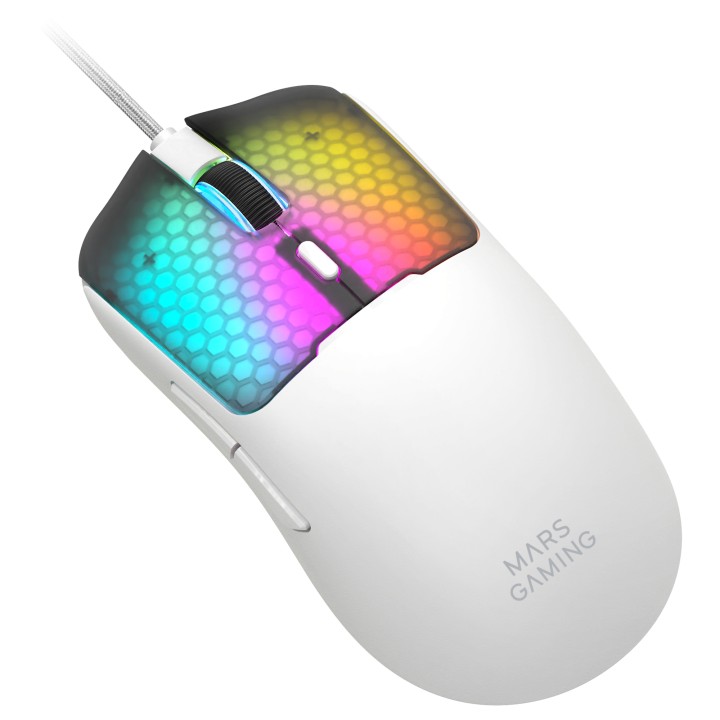 Ratón Mars Gaming Óptico RGB USB-A/C Blanco (MMVIPERW)