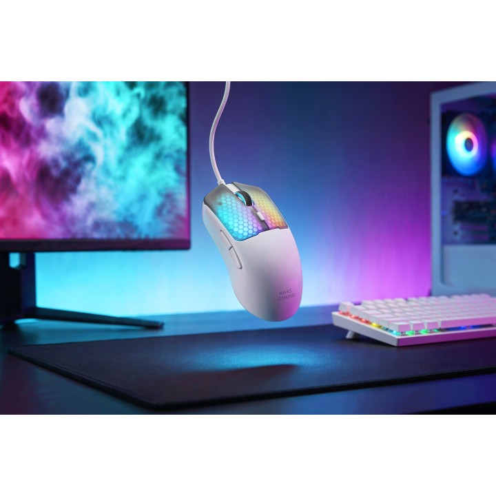 Ratón Mars Gaming Óptico RGB USB-A/C Blanco (MMVIPERW)