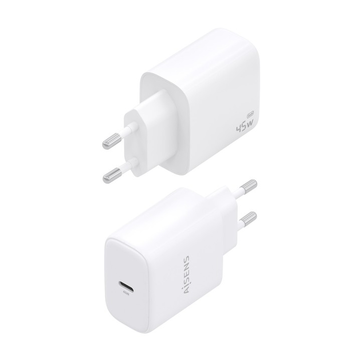 Cargador Pared AISENS GaN 45W USB-C Blanco (A110-0969)