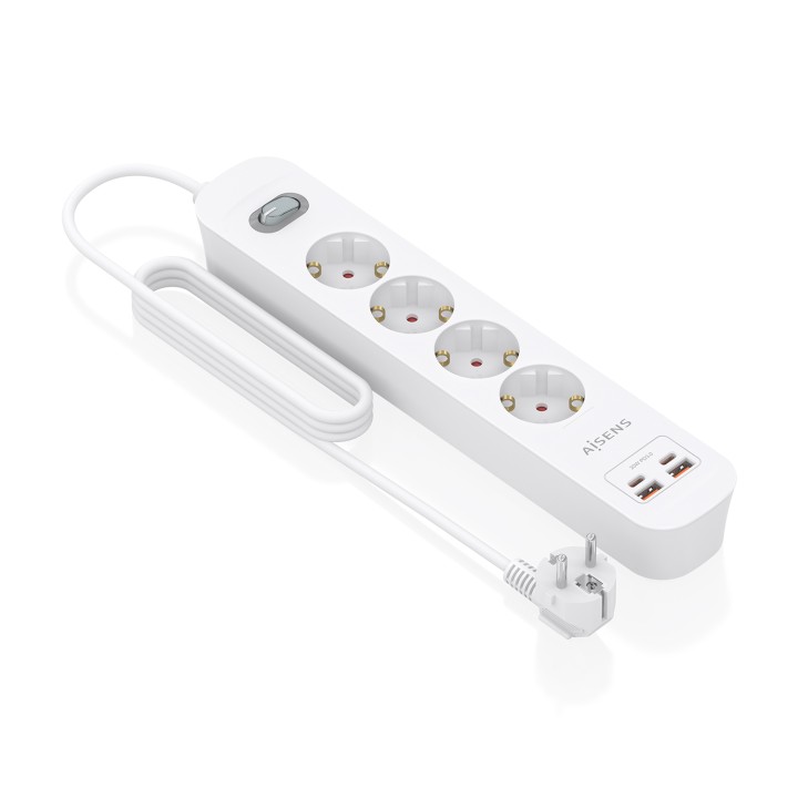 Regleta AISENS 4 Tomas 2xUSB-C 2xUSB-A (ASPS-2A2C12-W)