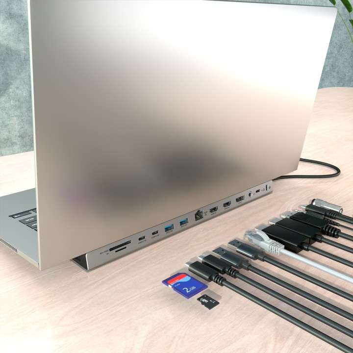 Docking AISENS USB-C 13en1 4K UHD Gris (ASUC-13P042-GR)