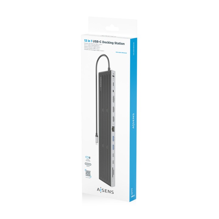 Docking AISENS USB-C 13en1 4K UHD Gris (ASUC-13P042-GR)