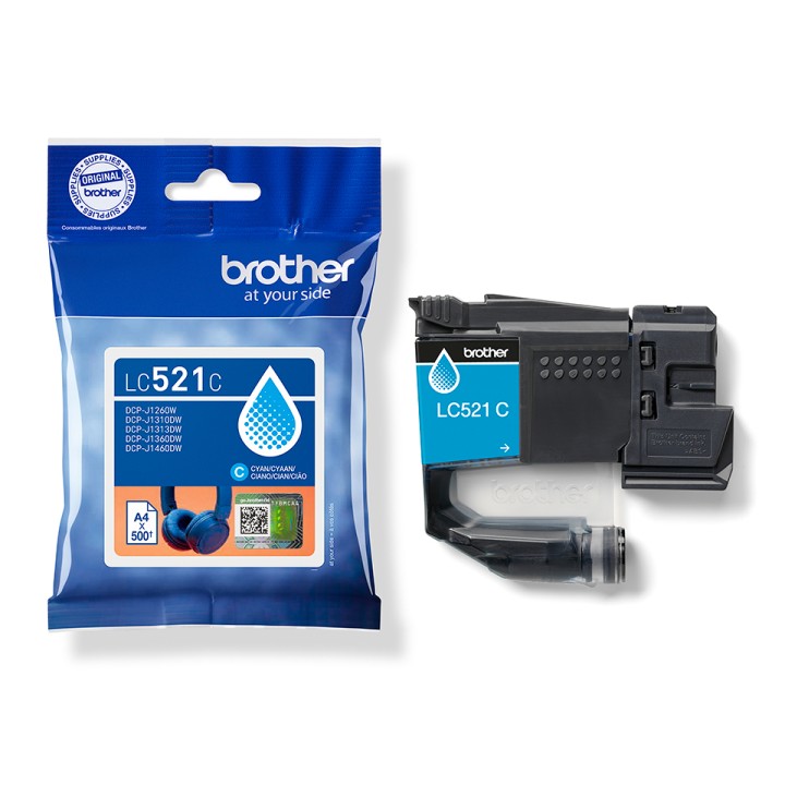 Tinta BROTHER Cian 500 páginas (LC521C)