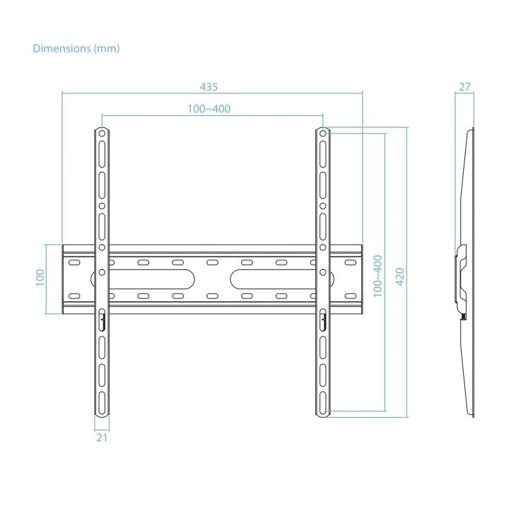 Soporte Pared TooQ 32"-70" Fijo Máx. 45Kg (LP1072F-B)