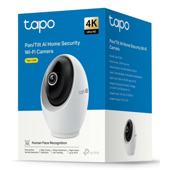 Cámara IP TP-Link 4K 8mp Nocturna Interior (Tapo C260)