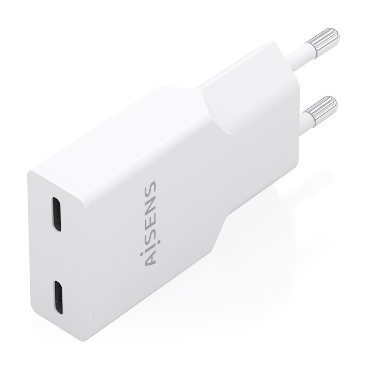 Cargador Pared AISENS GaN 30W 2USB-C Blanco (A110-1003)