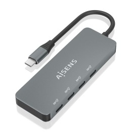 Hub AISENS USB-C a 4xUSB-C Gris (A109-0695)