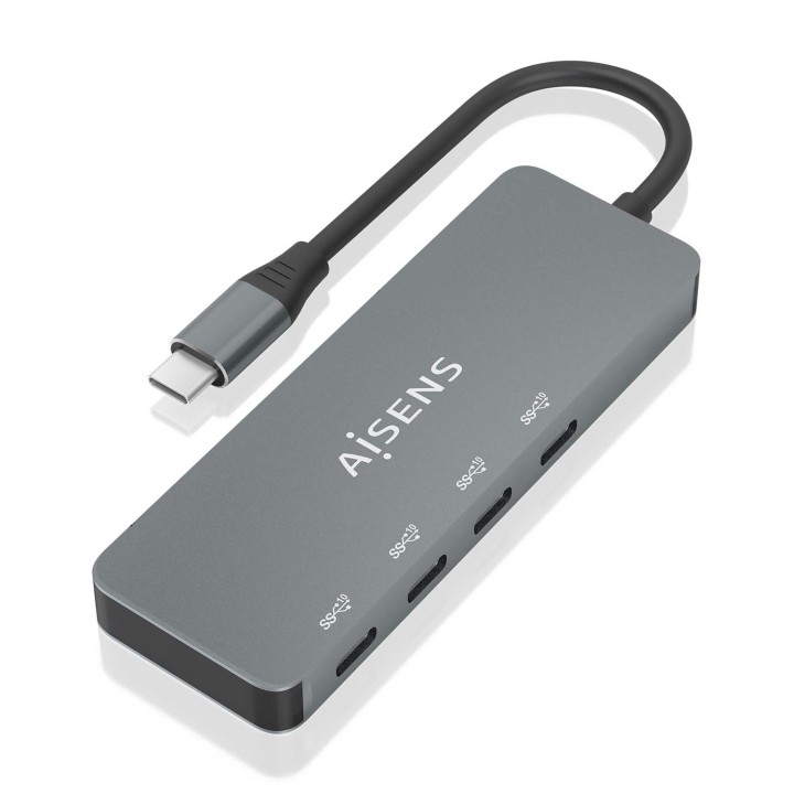 Hub AISENS USB-C a 4xUSB-C Gris (A109-0695)