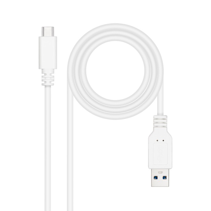 Nanocable USB-A/M a USB-C/M 2m Blanco (10.01.4002-W)