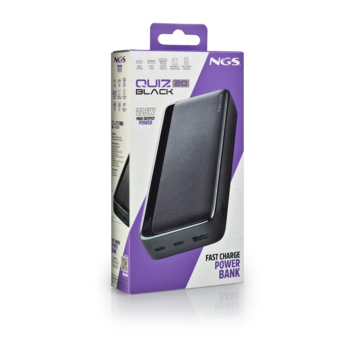 PowerBank NGS 20000mAh 22.5W USB-A/C Negro (QUIZ20)