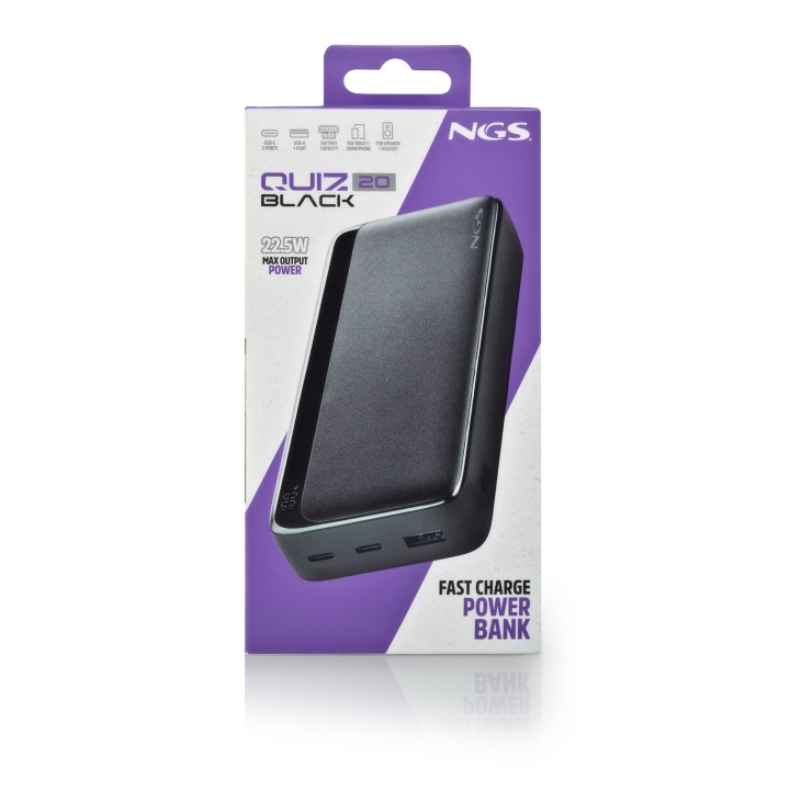 PowerBank NGS 20000mAh 22.5W USB-A/C Negro (QUIZ20)