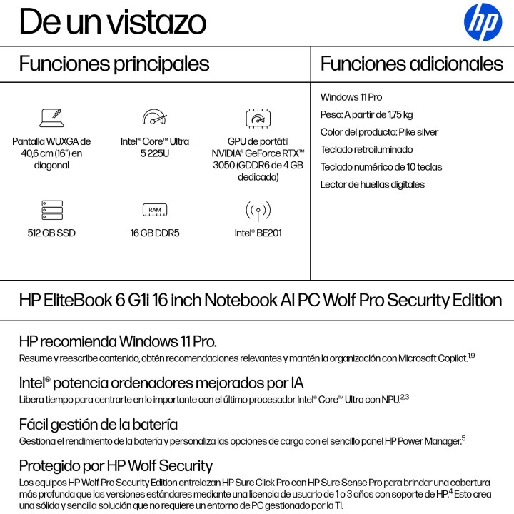 HP EliteBook 6 U5-225U 16Gb 512Gb 16" W11P (AD3A2ET)