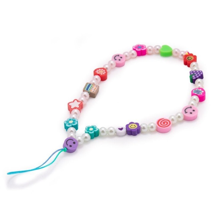 Cool Colgante Universal para Smartphone Pulsera Strap Perlas Mix