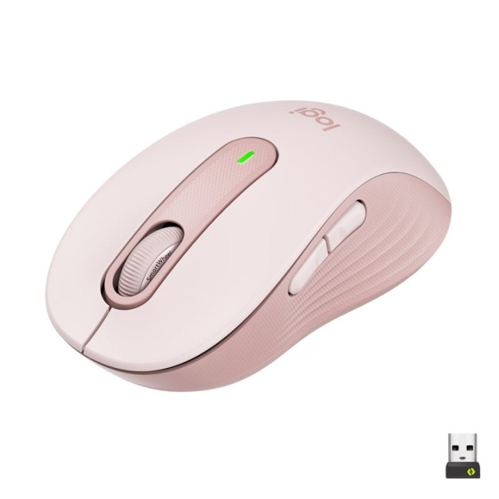 Logitech Signature M650 Ratón Bluetooth para Manos Pequeñas a Medianas, Clics Silenciosos Rosa