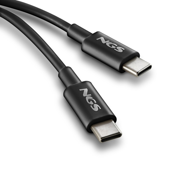 Cable NGS USB-C a USB-C 60W 1m Negro (ZYRO60W-1BLACK)