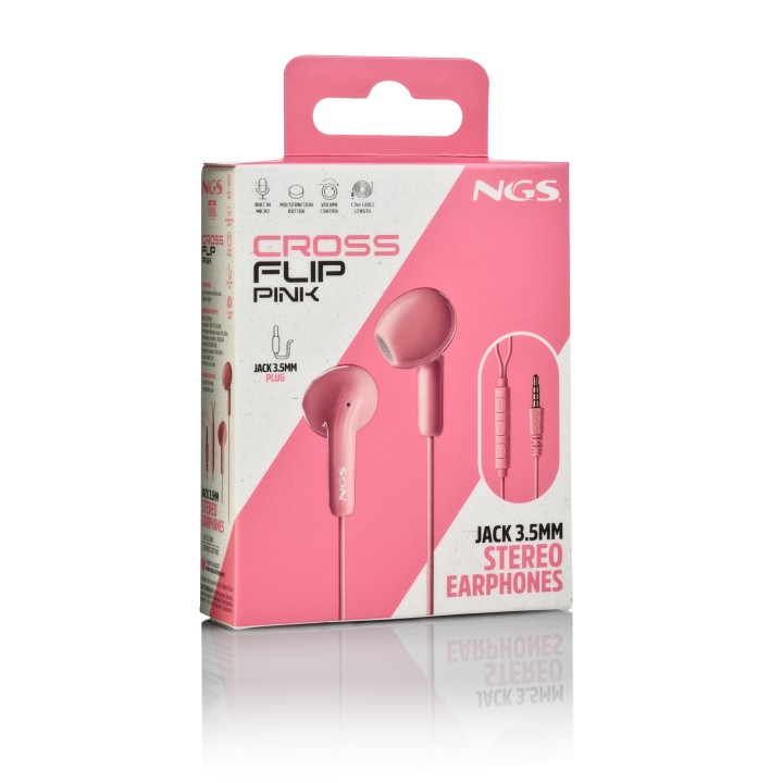Auriculares NGS Intraurales 3.5mm Rosa (CROSSFLIPPINK)