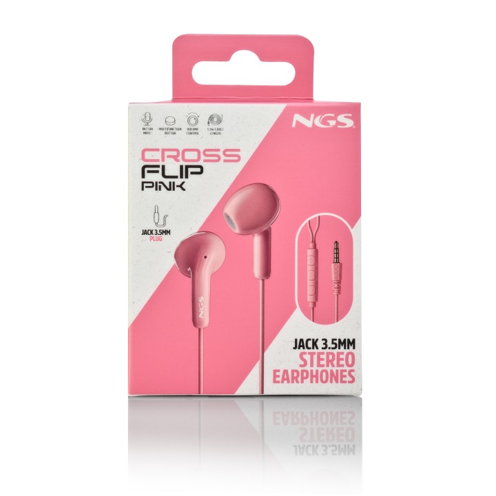 Auriculares NGS Intraurales 3.5mm Rosa (CROSSFLIPPINK)