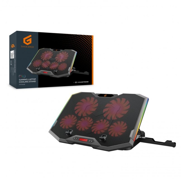 Conceptronic Thyia Ergo Base Refrigeradora RGB 6x Ventiladores para Portátil hasta 17"