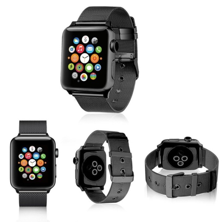 Cool Correa Metal Negro para Apple Watch 38/40mm Series 1/2/3/4/5/6/SE