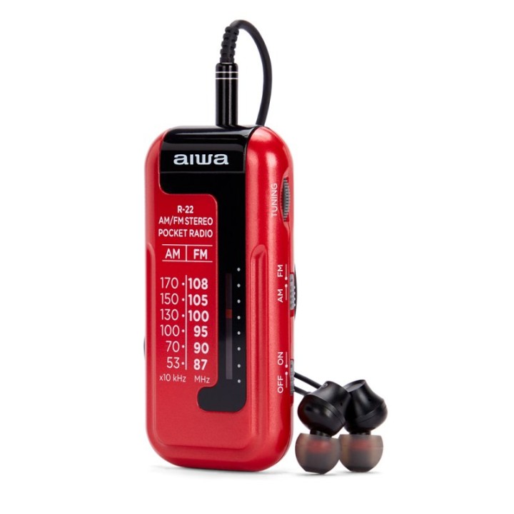 Aiwa R-22RD Mini Radio Analógico Rojo