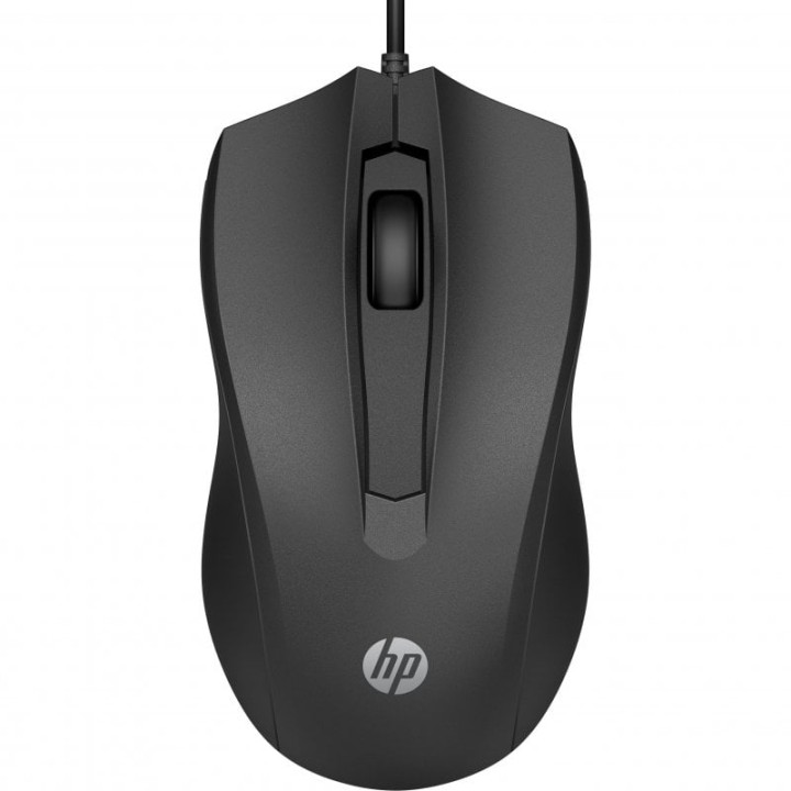 HP Wired 100 Ratón 1600 DPI Negro