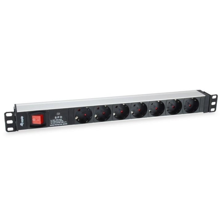 Equip Regleta Alimentación Rack 19" 1U 7x Schuko con Interruptor