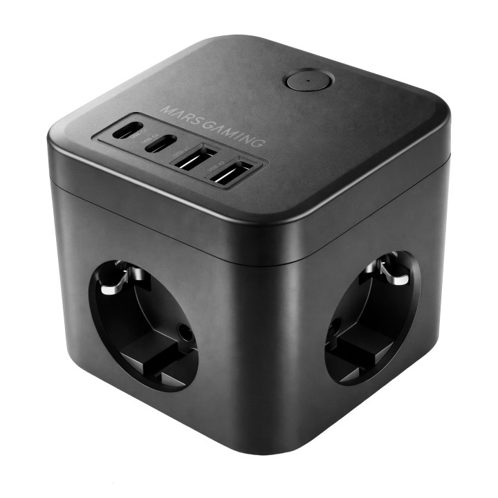 Cargador Mars Gaming 3xSchuko 2USB-A 2USB-C (MDCUBE35)