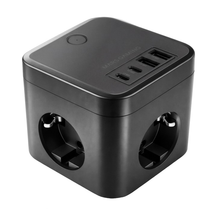 Cargador Mars Gaming 3xSchuko 2USB-A 2USB-C (MDCUBE35)