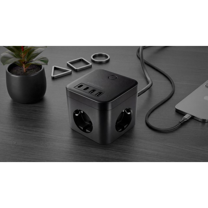 Cargador Mars Gaming 3xSchuko 2USB-A 2USB-C (MDCUBE35)