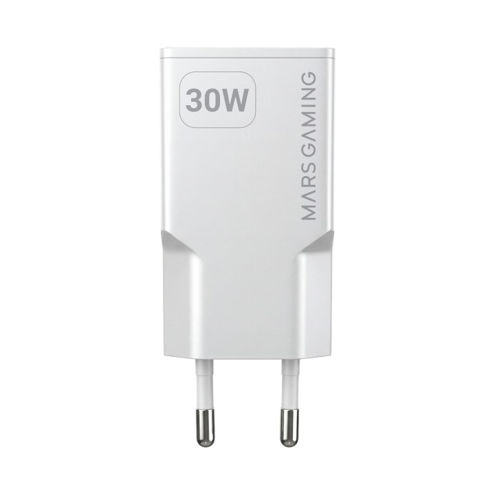 Cargador Pared Mars Gaming 30W USB-A/C Blanco(MDGAN30W)