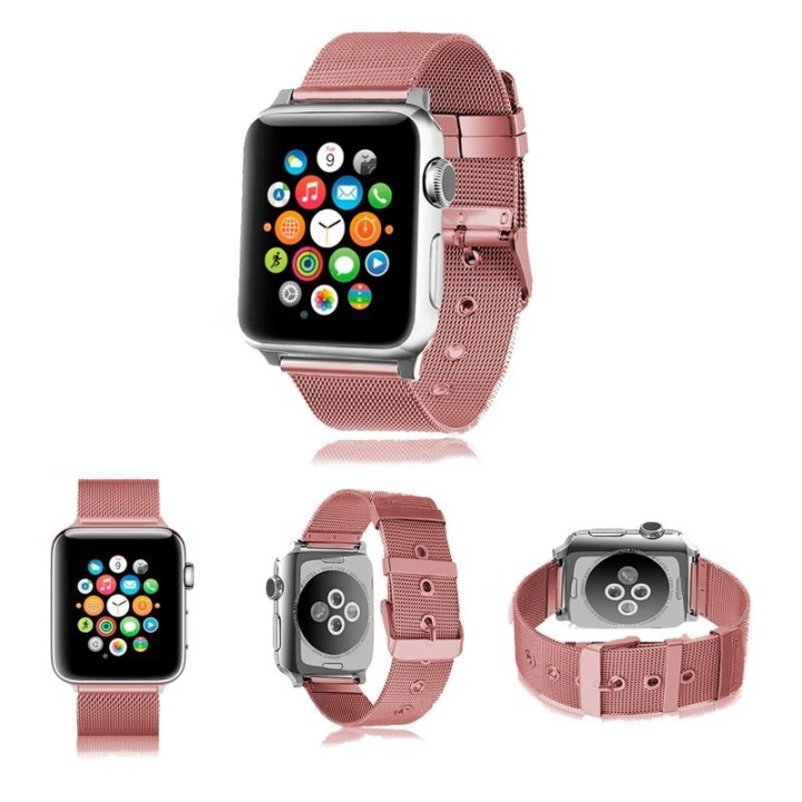 Cool Correa Metal Rosa para Apple Watch 42/44/45mm Series 1/2/3/4/5/6/7/SE