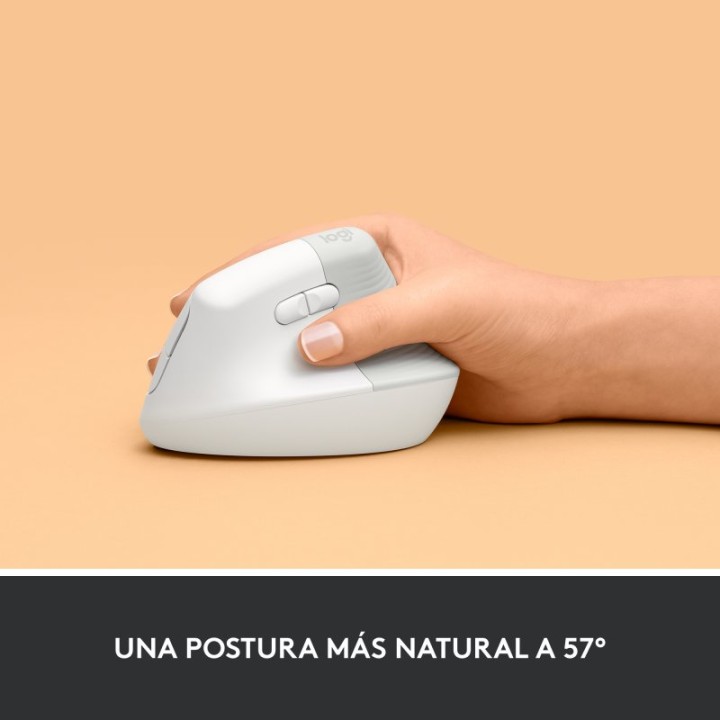 Logitech Lift Ratón Inalámbrico Vertical para Diestros 4000 DPI Blanco
