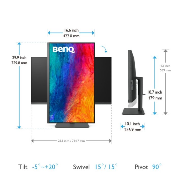BenQ Creative Pro PD3205U 31.5" LED IPS UltraHD 4K USB-C AQCOLOR Pantone Validated Altura Ajustable