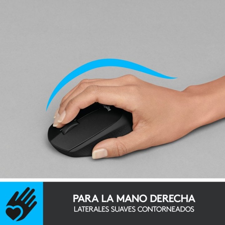 Logitech M330 Silent Plus Ratón Inalámbrico Negro 1000DPI