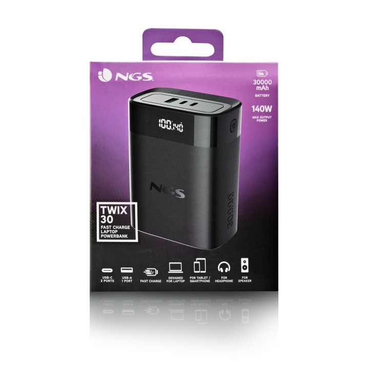 PowerBank NGS 3000mAh 140W 2USB-A 1USB-C Negro (TWIX30)