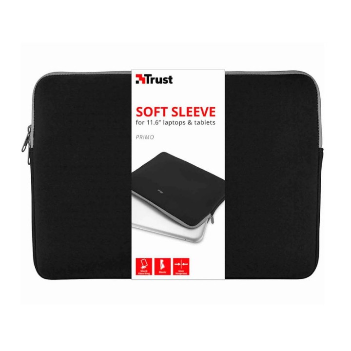 Trust Primo Soft Sleeve Funda Negra para Portátil 11.6"