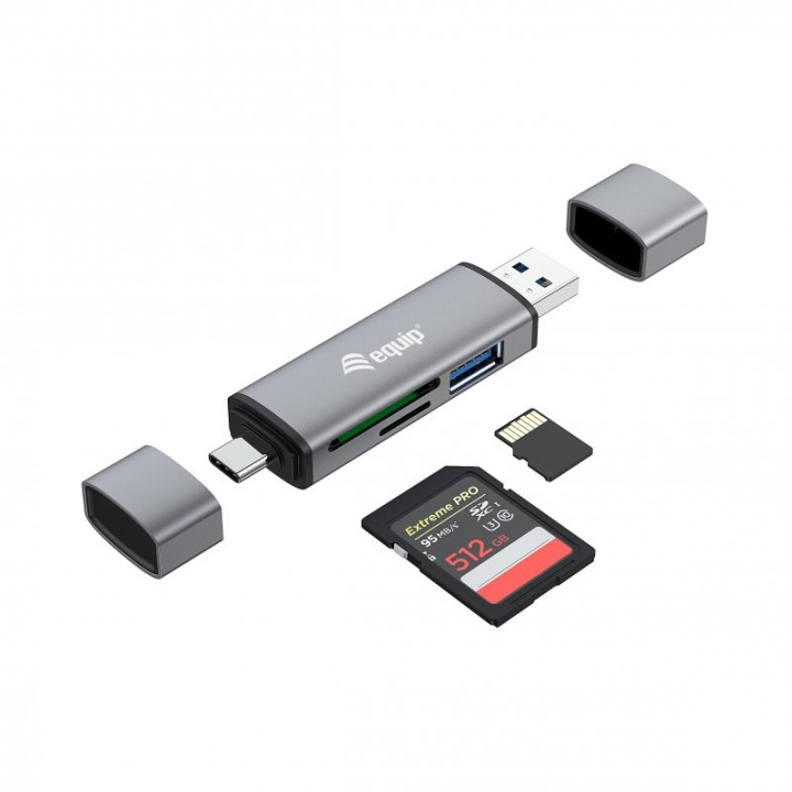 Equip Lector de Tarjetas Externo USB 3.0 Doble Conexión USB/USB-C
